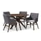 Baxton Studio Monte Mid-Century Modern Walnut Wood Round 5-Piece Dining Set 134-7175-7176 - alternate 1